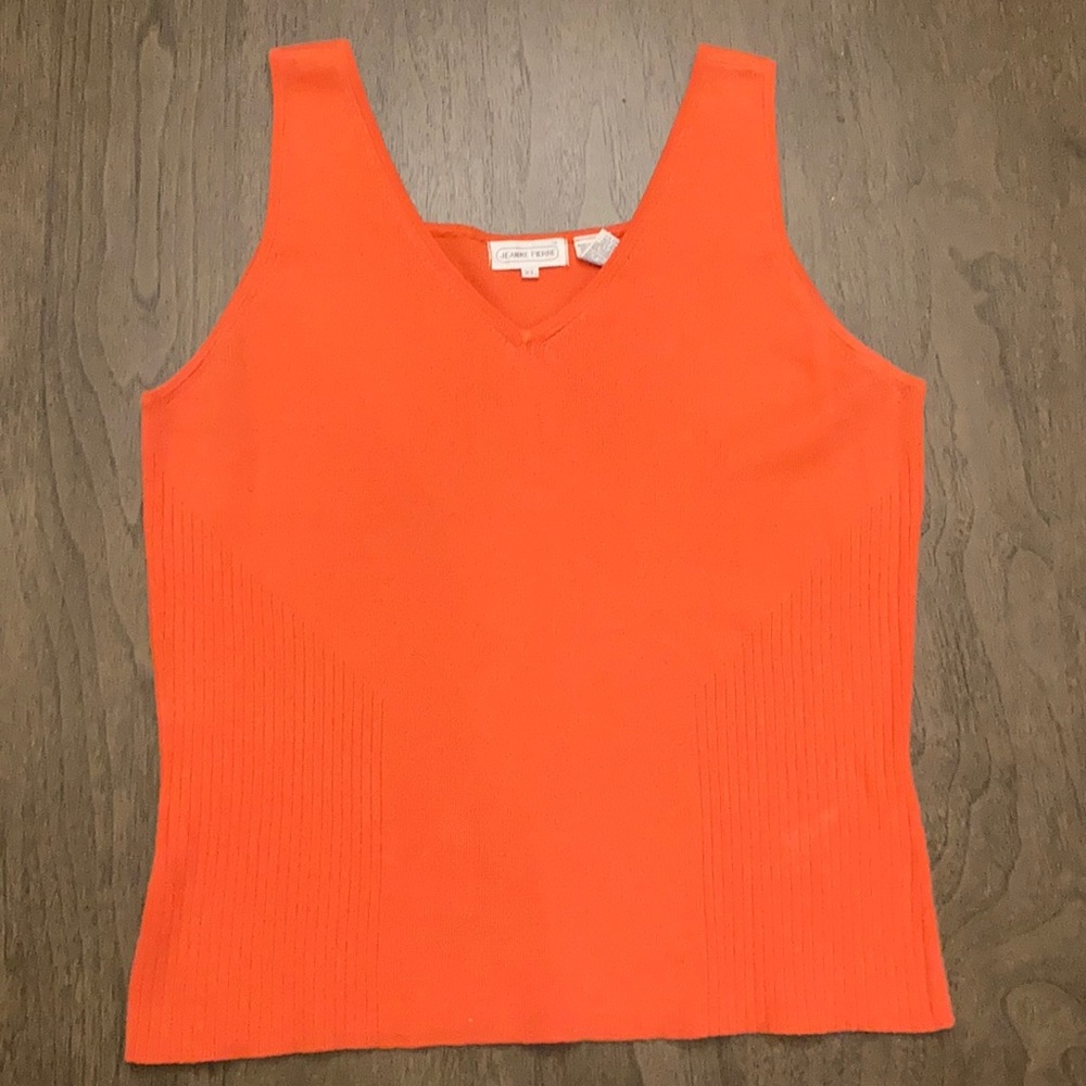 Jeanne Pierre Orange Sleeveless Top